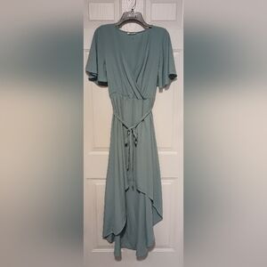 First Love | Dresses | First Love High Low Sage Green Flowy Drape Casual  Maxi Dress Large | Poshmark